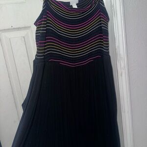 Torrid super soft collection size 2 Striped Black Dress with Multicolor Accents